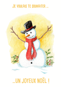 Bonhomme de neige souriant pour un No&euml;l magique